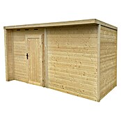 Gerätehaus-Anbau (Außenbreite inkl. Dachüberstand: 374 cm, Außentiefe inkl. Dachüberstand: 170 cm, Holz, Natur) | BAUHAUS