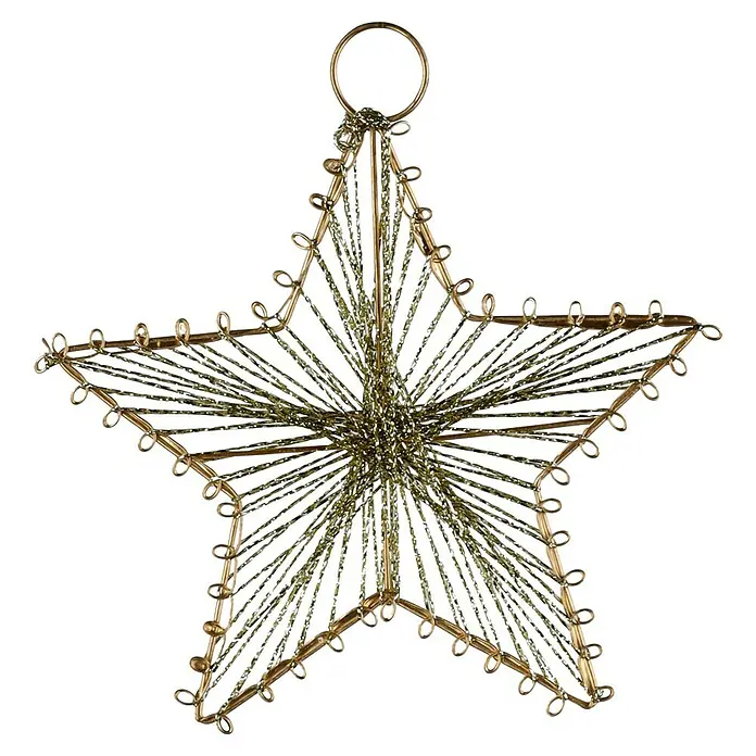 Geroma Christbaumschmuck Stern - Gold, Draht, Stern, Breite: 15 cm - Funkelnder Stern: Goldfarbener Deko-Stern mit filigranen Details, ideal für festliche Anlässe und als eleganter Blickfang im Raum.
