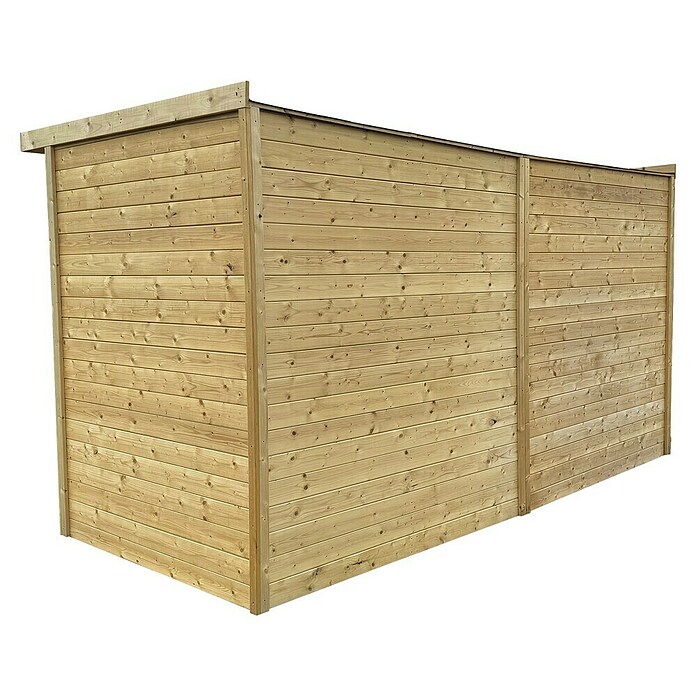 Gerätehaus-Anbau (Außenbreite inkl. Dachüberstand: 374 cm, Außentiefe inkl. Dachüberstand: 170 cm, Holz, Natur) | BAUHAUS