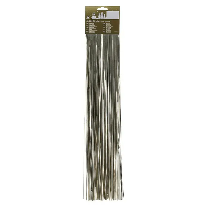 Geroma Dekoartikel - 48 cm - Silberne Lametta-Girlande mit 300 Streifen zum Dekorieren von Weihnachtsbäumen, festlichen Tischen und anderen festlichen Anlässen.
