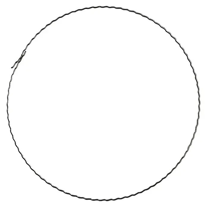 Geroma Dekoring - 120 mm, Grau, Metall, Rund - Abstraktes Bild mit einem Kreisumriss und horizontalen grauen Linien auf schwarzem Hintergrund.