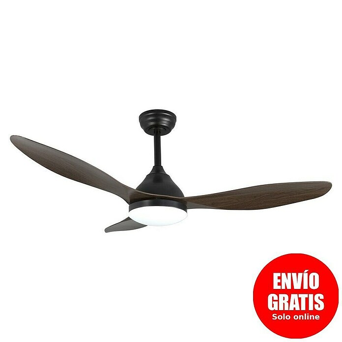 Cristal Record Ventilador de techo Stel (Negro, 120 cm, 20 W, Blanco cálido) | BAUHAUS