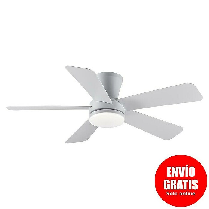 Cristal Record Ventilador de techo Benda 5 (Blanco, 101 cm, 28 W, Blanco cálido) | BAUHAUS