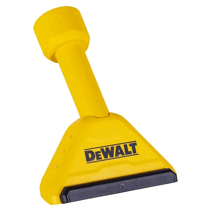 DeWalt Bodendüse DXVA00-1501E - 1 Stk. - Ein gelber DeWalt Fugenkratzer mit schwarzem Griff, ideal zum Entfernen von Fugenmörtel. Kompakt, robust und benutzerfreundlich für präzise Arbeit.