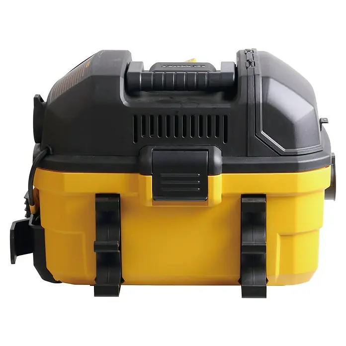 DeWalt Elektro-Nass- & Trockensauger DXV15T - 1.100 W, Behältervolumen: 15 l, Filterreinigung: Vollautomatisch - Gelber und schwarzer Nass-/Trockensauger von DeWalt mit Tragegriff.