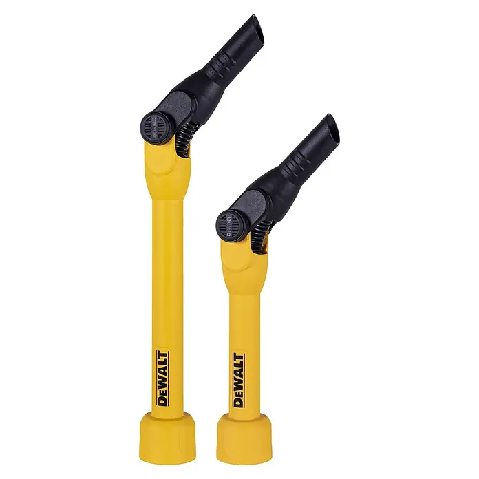DeWalt Sauger-Verlängerungsrohr DXVA00-1200E - 2 -tlg. - Zwei DeWalt-Flexibles Gebläse mit verstellbaren Düsen für genaue Reinigung und Staubkontrolle auf Baustellen.
