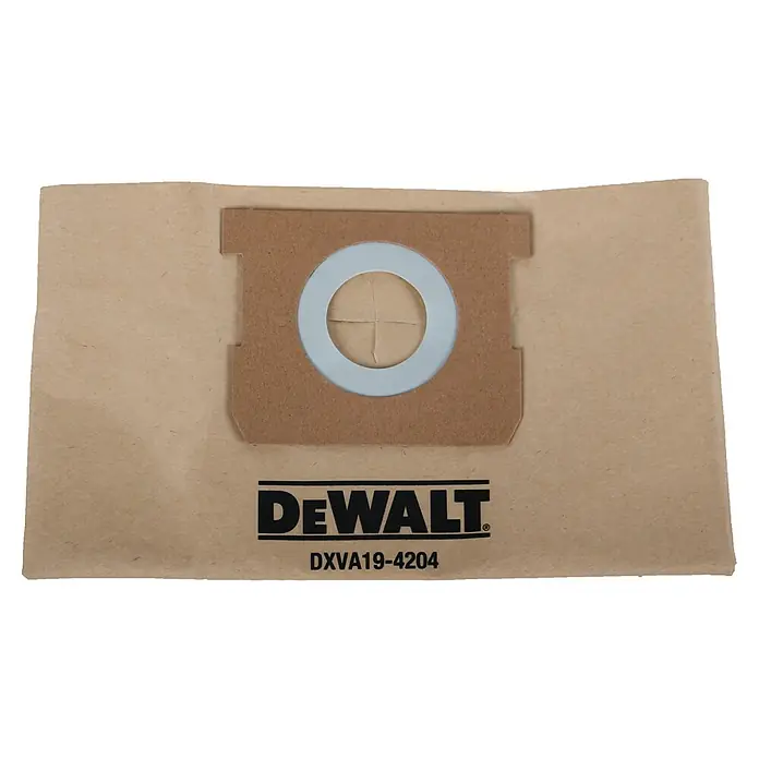 DeWalt Staubbeutel-Set DXVA19-4204 - Gesamtstückzahl: 3 Stk. - Eine einzelne DeWalt DXVA19-4204 Staubsaugerbeutel, ideal zum Auffangen von Staub und Schmutz beim Einsatz von Elektrowerkzeugen.