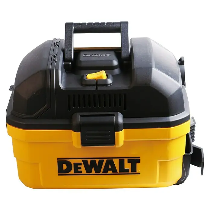 DeWalt Elektro-Nass- & Trockensauger DXV15T - 1.100 W, Behältervolumen: 15 l, Filterreinigung: Vollautomatisch - Gelb-schwarzer DeWalt Nass-Trockensauger mit Tragegriff und DEWALT-Logo.