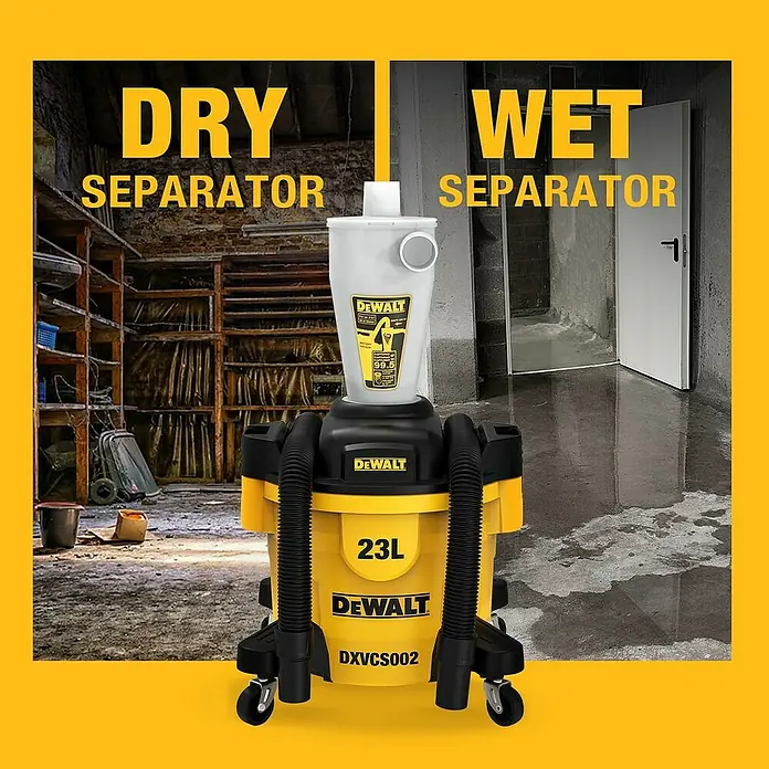 DeWalt Absauganlage DXVCS002 - Behältervolumen: 23 l - Der DEWALT DXVCS002 Nass- und Trockensauger mit 23L Behältervolumen, ideal für grobe Verschmutzungen und Flüssigkeiten.