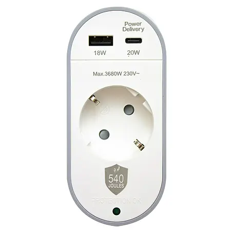 Metronic  Base de enchufe múltiple con USB