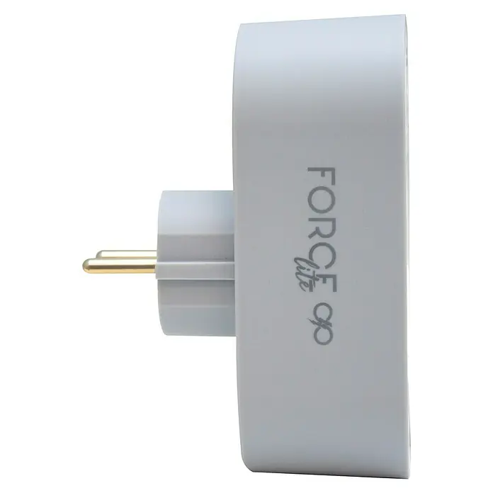 Metronic Base de enchufe múltiple con USB - USB A y USB C, Blanco/Gris, Longitud del cable: 1,5 m, Sin interruptor - Adaptador Force Lite blanco de dos clavijas para mayor funcionalidad y comodidad en el hogar o la oficina.