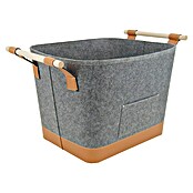 Valo Filzkorb Lysa (L x B x H: 55 x 40 x 36 cm, Grau, Braun) | BAUHAUS
