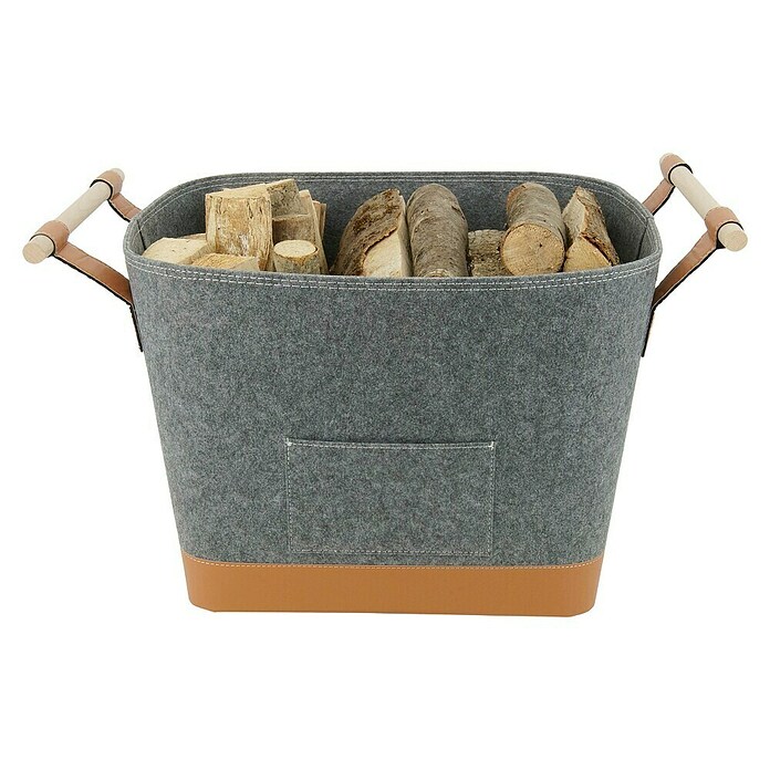 Valo Filzkorb Lysa (L x B x H: 55 x 40 x 36 cm, Grau, Braun) | BAUHAUS