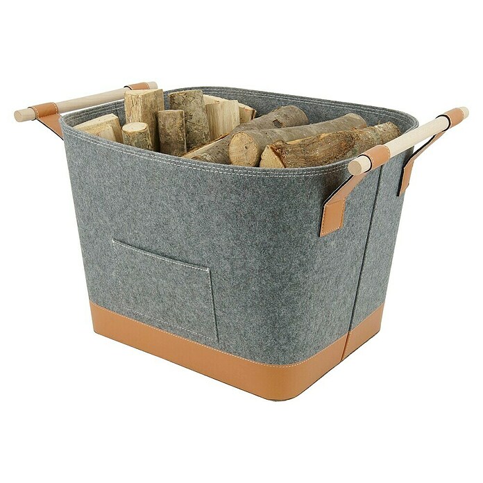Valo Filzkorb Lysa (L x B x H: 55 x 40 x 36 cm, Grau, Braun) | BAUHAUS