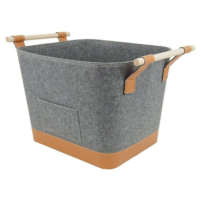 Valo Filzkorb Lysa (L x B x H: 55 x 40 x 36 cm, Grau, Braun) | BAUHAUS