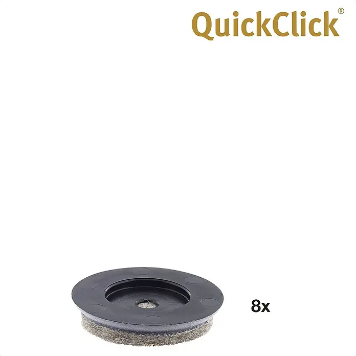 Wagner System Möbelgleiter-Set Ultrasoft Slim - Durchmesser: 40 mm, Rund, 8 Stk. - QuickClick Möbelgleiter mit Filzgleitfläche für Stühle und andere Möbel zum Schutz des Bodens.