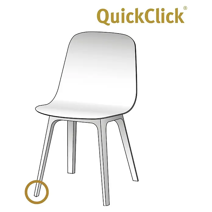 Wagner System Filzgleiter Duo Ultrasoft/Hyper - Durchmesser: 20 mm, 8 Stk., Weiß, Passend für: Wagner DUO ULTRASOFT/HYPER - Eine Illustration eines modernen, weißen QuickClick-Stuhls mit schlanken Beinen und minimalistischem Design für stilvolle Innenräume.
