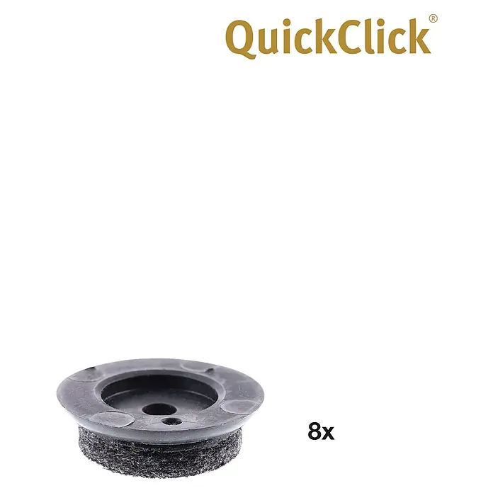 Wagner System Möbelgleiter-Set Ultrasoft Slim - Durchmesser: 25 mm, Rund, 8 Stk. - Produktbild von QuickClick Möbelgleiter, 8 Stück, zur einfachen und schnellen Montage unter Möbeln, um Böden vor Kratzern zu schützen.