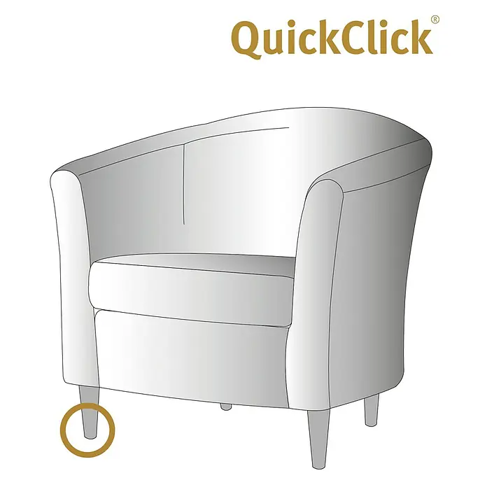 Wagner System Filzgleiter Duo Ultrasoft/Hyper - Durchmesser: 30 mm, 8 Stk., Weiß, Passend für: Wagner DUO ULTRASOFT/HYPER - Abbildung eines QuickClick Sessels. Der Sessel ist grau und hat ein modernes Design. Perfekt für jedes Wohnzimmer.