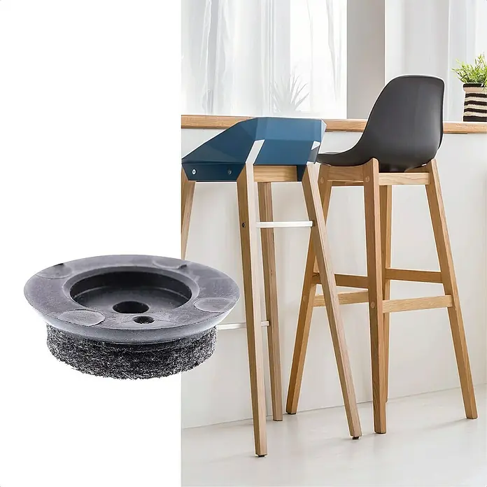 Wagner System Möbelgleiter-Set Ultrasoft Slim - Durchmesser: 25 mm, Rund, 8 Stk. - Bodengleiter für Stuhlbeine mit Filzgleitfläche, um Kratzer auf Böden zu verhindern und die Möbelbewegung zu erleichtern.