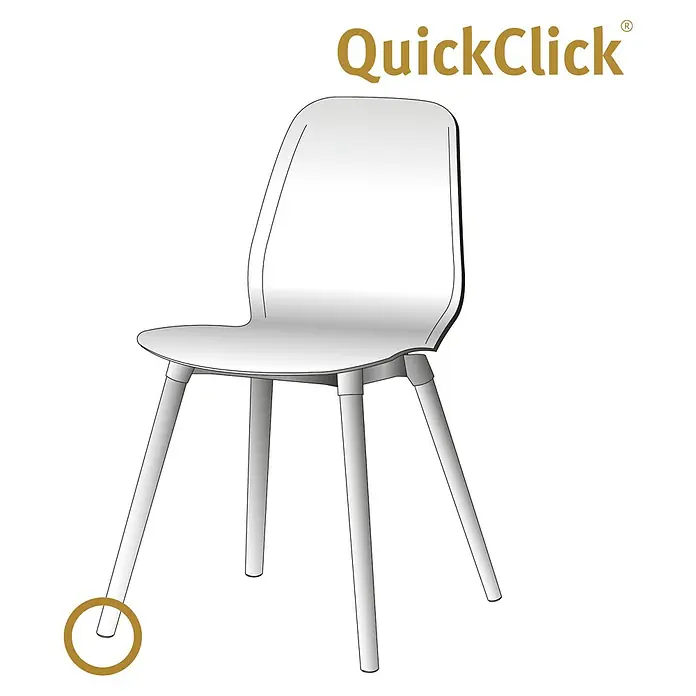 Wagner System Möbelgleiter-Set Ultrasoft Slim - Durchmesser: 20 mm, Rund, 8 Stk. - Elegante Stuhlabbildung im minimalistischen Design. Ein modernes Möbelstück, das durch schlichte Eleganz besticht und sich vielseitig einsetzen lässt.
