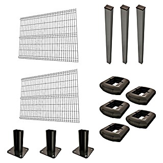 Panel de malla Eco Plus en kit (2 x 1,5 m, Gris, 13 pzs.)