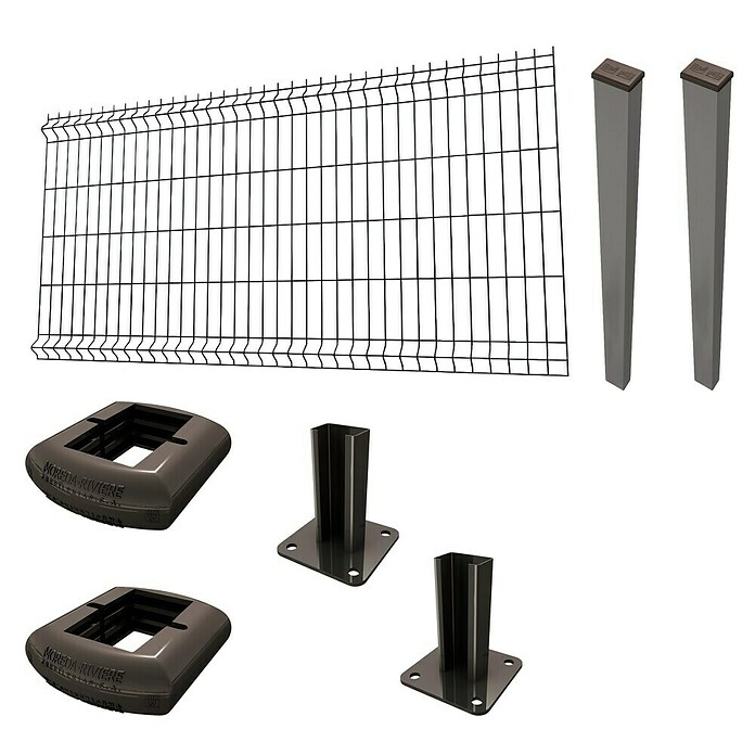 Panel de malla Eco Plus en kit (2 x 1 m, Gris, 7 pzs.) | BAUHAUS