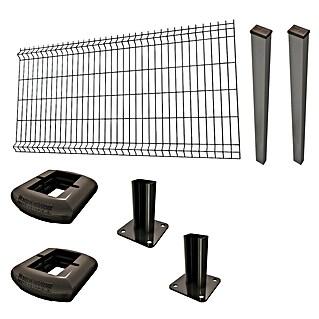 Panel de malla Eco Plus en kit (2 x 1 m, Gris, 7 pzs.)
