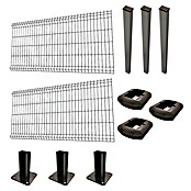 Panel de malla Eco Plus en kit (2 x 1 m, Gris, 11 pzs.) | BAUHAUS