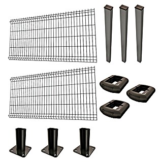 Panel de malla Eco Plus en kit (2 x 1 m, Gris, 11 pzs.)
