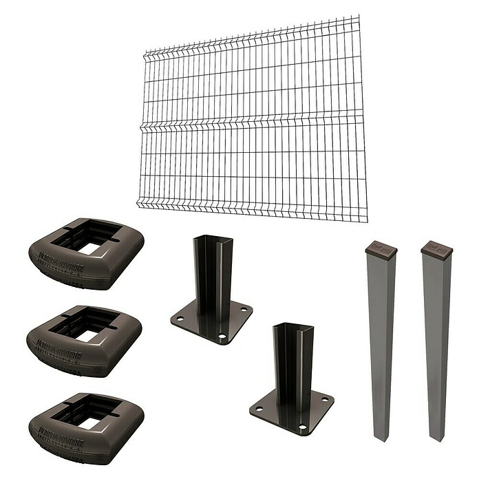 Panel de malla Eco Plus en kit (2 x 1,5 m, Gris, 8 pzs.) | BAUHAUS