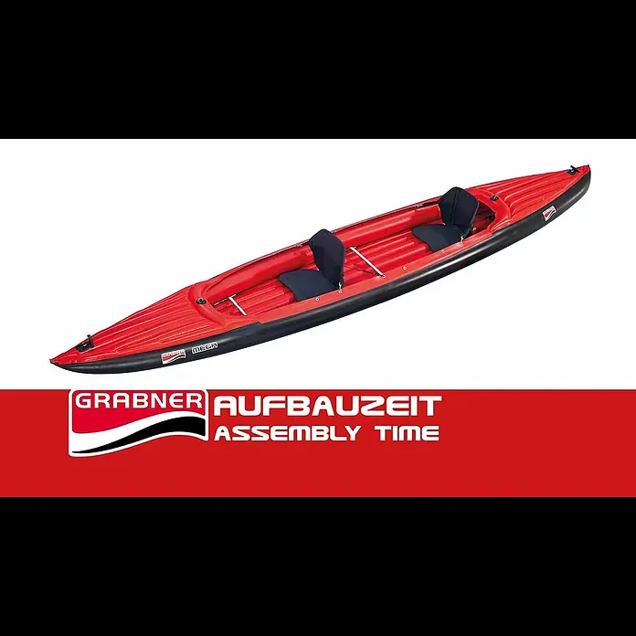 Grabner Kajak Mega - L x B: 500 x 90 cm, Geeignet für: 2 Personen, Nutzlast: 280 kg - Aufbau Grabner Kajak in nur 6 Minuten!  |  assembly Grabner kayak in only 6 minutes!