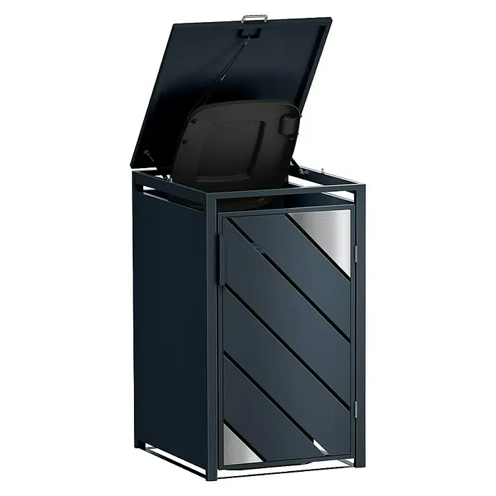 Metzler Mülltonnenbox - 68 x 80 cm, Stahl, Anthrazit, Geeignet für Anzahl Mülltonnen: 1 Stk. - Metall-Mülltonnenbox zur stilvollen Aufbewahrung von Mülltonnen im Außenbereich. Praktisch und wetterfest.