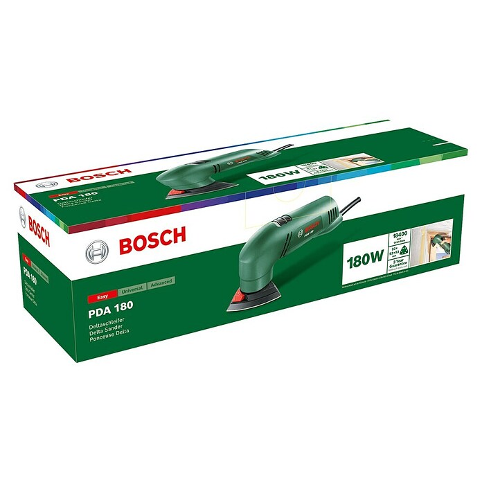 Bosch Lijadora Delta PDA 180 (180 W, Plato de lijado: 92 mm, 18.400 r.p.m.)