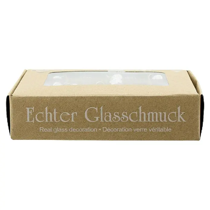 Geroma Weihnachtskugeln Mint - Durchmesser: 3 cm, Mint, Glas, 12 Stk. - Eine Schachtel "Echter Glasschmuck" mit der Aufschrift "Real glass decoration • Décoration verre véritable".