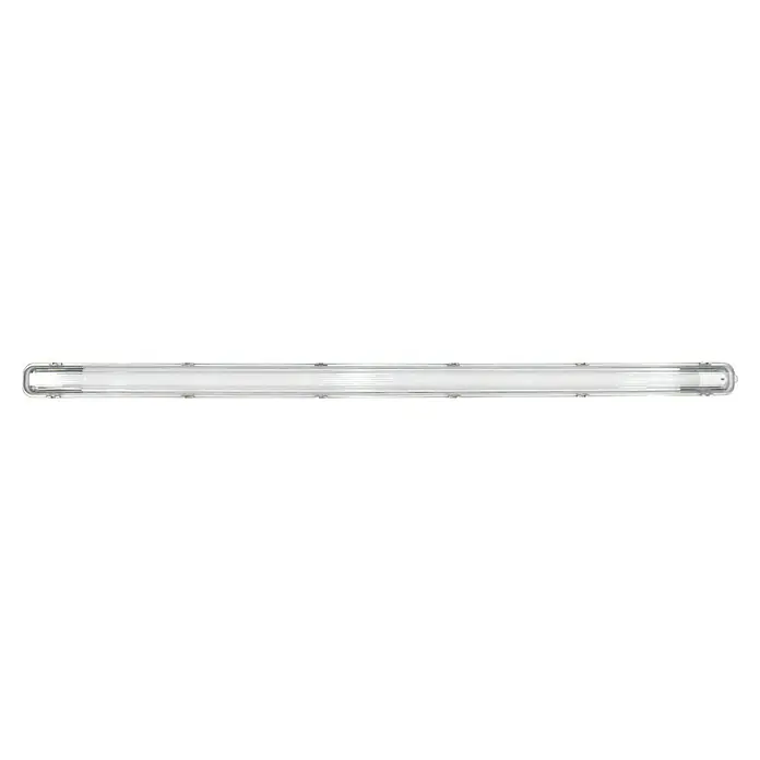 Voltolux Feuchtraumleuchte - L x B x H: 128,4 x 6,2 x 6 cm, Lichtfarbe: Tageslichtweiß, 14 W, IP65 - Langgezogene, längliche LED-Leuchte mit klarem Gehäuse und metallischer Einfassung für gleichmäßige Ausleuchtung.
