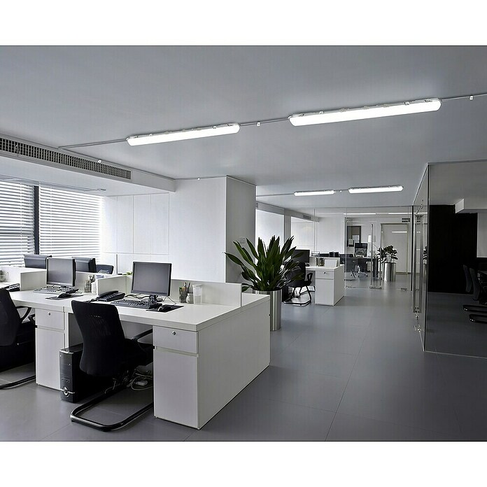 Profi Depot LED-Feuchtraumlichtleiste mit Durchverdrahtung (L x B x H: 128,4 x 6,2 x 6 cm, Lichtfarbe: Tageslichtweiß, 7,5 W, IP65) | BAUHAUS