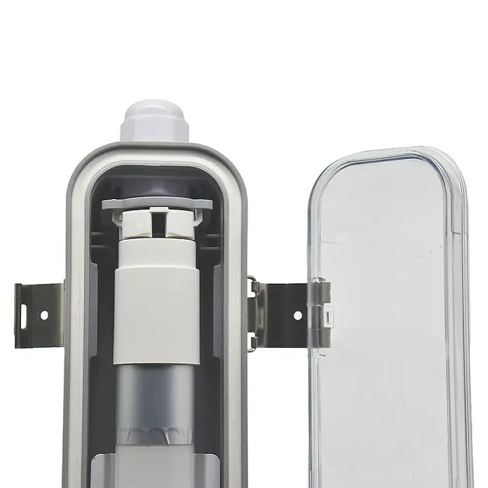 Voltolux Feuchtraumleuchte - L x B x H: 128,4 x 6,2 x 6 cm, Lichtfarbe: Tageslichtweiß, 14 W, IP65 - Seifenspender aus robustem Material mit durchsichtiger Abdeckung für einfache Inhaltskontrolle. Ideal für Bad und Küche.