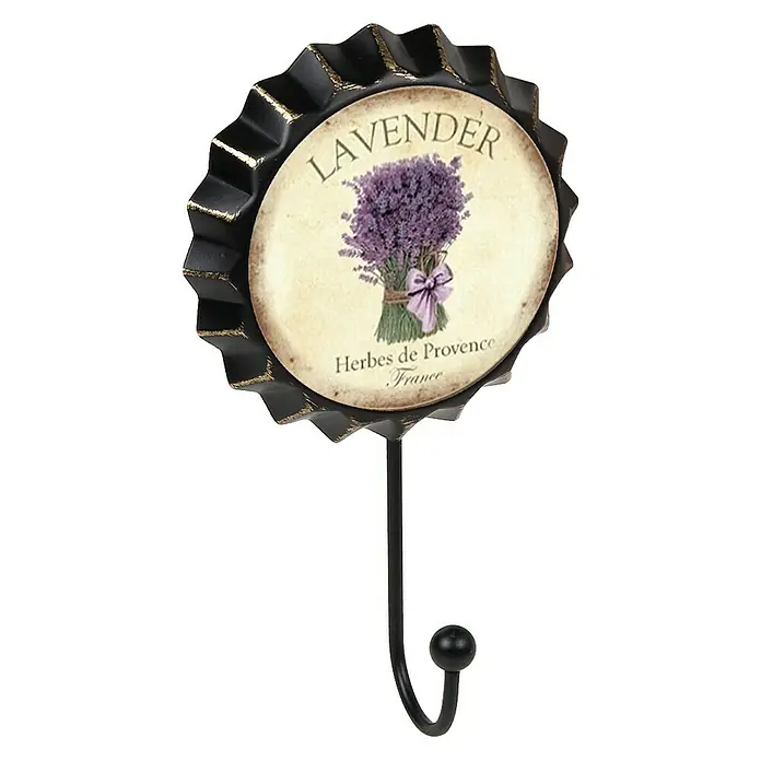 Nesu Garderobenhaken Lavendel - L x B x H: 190 x 110 x 45 mm, Anzahl Haken: 1 Stk. - Ein dekorativer Wandhaken mit Lavendelmotiv, der ein charmantes Accessoire für jedes Zuhause darstellt.