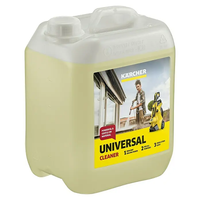 Kärcher Universalreiniger RM 555 - 5 l - Ein Kanister Universalreiniger von Kärcher, ideal für eine effektive und schonende Reinigung verschiedener Materialien im Haushalt.
