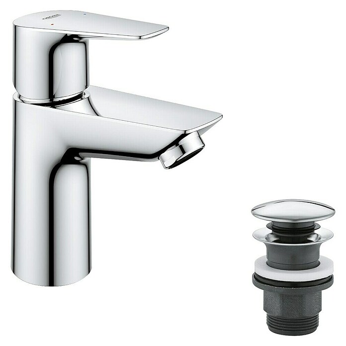 Grohe QuickFix Start Edge Waschtischarmatur S-Size (Ausladung: 93 mm, Chrom, Glänzend) | BAUHAUS