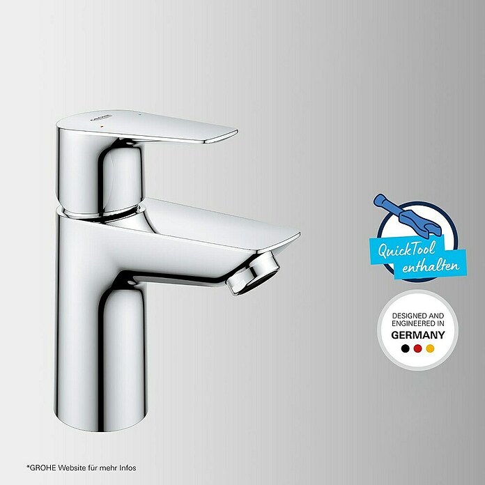 Grohe QuickFix Start Edge Waschtischarmatur S-Size (Ausladung: 93 mm, Chrom, Glänzend) | BAUHAUS