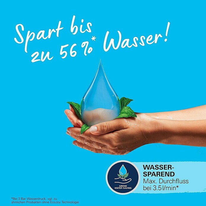 Grohe QuickFix Start Edge Waschtischarmatur S-Size (Ausladung: 93 mm, Chrom, Glänzend) | BAUHAUS