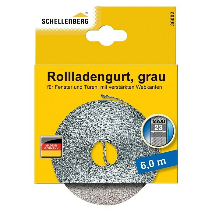 Schellenberg Rollladengurt MaxiGrau, Länge: 6 m, Gurtbreite: 23 mm Front View