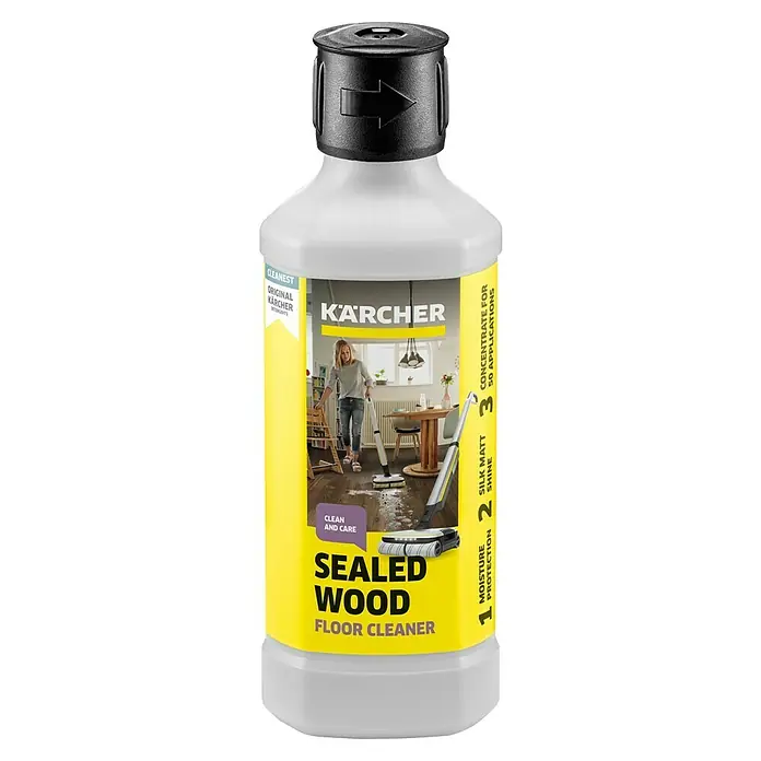 Kärcher Bodenpflege RM 534 - 500 ml, Geeignet für: Versiegelte Böden - Eine Flasche Kärcher-Reiniger für versiegeltes Holz mit feuchtigkeitsspendender Formel für bis zu 50 Anwendungen.