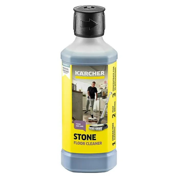 Kärcher Bodenreiniger RM 537 - 500 ml, Geeignet für: Steinböden - Kärcher Steinbodenreiniger für eine streifenfreie Reinigung, schnelles Trocknen und 50 Anwendungen. Konzentrat für saubere Steinböden.