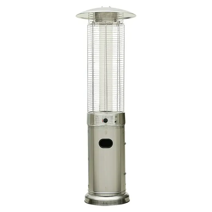 Estufa de exterior Oulu - 11 kW, Altura: 185 cm - Este elegante calentador de patio de acero inoxidable ofrece una elegante fuente de calor para cualquier entorno al aire libre. ¡Disfrute de la comodidad!