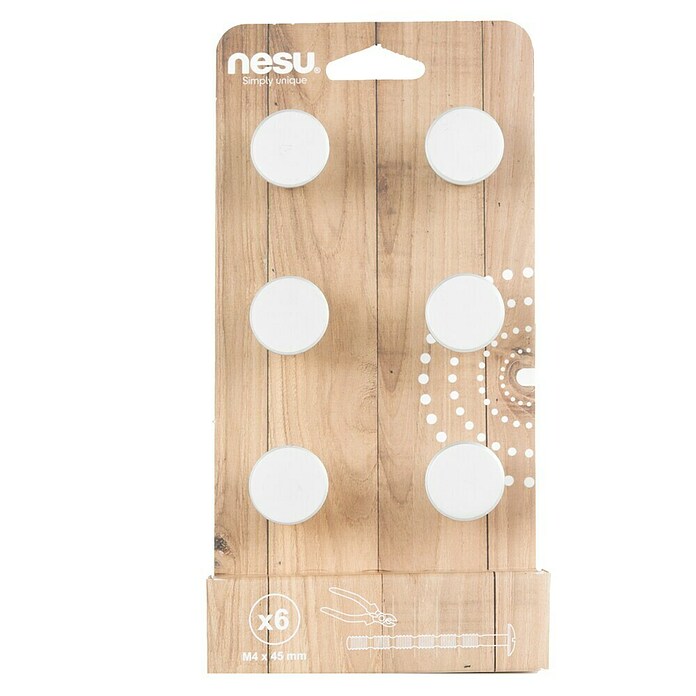 Nesu Pomo para muebles 34714 6 uds. (Ø x Al: 25 x 25 mm, Acero, Mate)