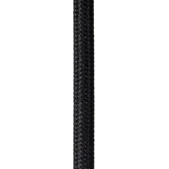 Lucide Rafal Pendelleuchte - 40 W, L x B x H: 27 x 10 x 183 cm, Grau, E27, Anzahl Leuchtmittel: 1 Stk. - Schwarzes, stoffummanteltes Kabel, perfekt für Lampen und andere Elektrogeräte. Die Textur sorgt für einen stilvollen Look.