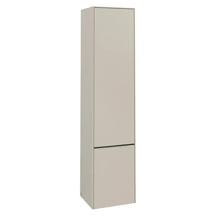 Villeroy & Boch Subway 3.0 Hochschrank - B x T x H: 40 x 36,2 x 171 cm, 2x Tür, Cashmere Grey, Farbe Griff: Cashmere Grey, DIN Anschlag: Rechts - Ein moderner, zweitüriger Kleiderschrank in einem neutralen Farbton, der sich ideal für die Aufbewahrung in Schlafzimmern oder begehbaren Kleiderschränken eignet.